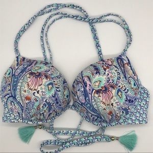 Victoria’s Secret Bikini Top Womens size 34D. Multi color